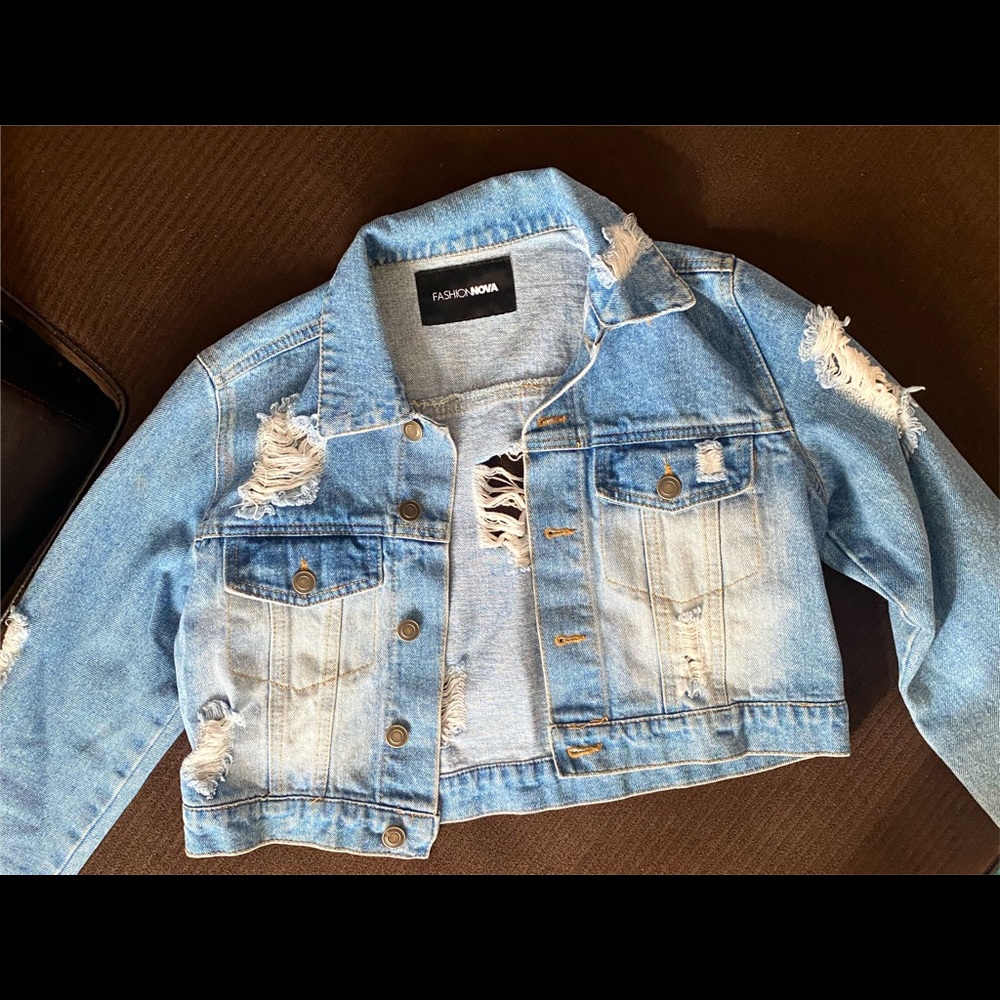 Fashion Nova Cropped Jean Jacket